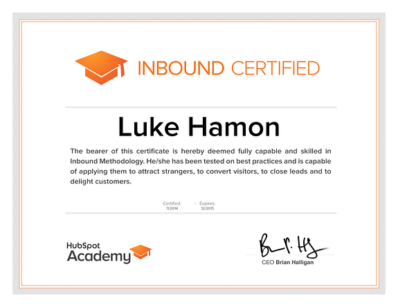 Inbound Marketing Certification? Check!