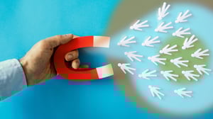 Magnet pulling leads over an Orange Pegs logo